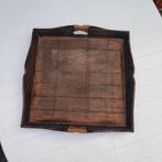 Groot brocante dienblad, Ophalen of Verzenden, Zo goed als nieuw, Rechthoekig, Hout