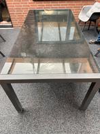 Tuin tafel met glasplaat aluminium frame 210x96x75 cm hoog, Ophalen of Verzenden, Zo goed als nieuw, Rechthoekig, Aluminium