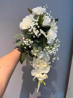 Trouwboeket en corsage kunstbloemen, Ophalen of Verzenden, Zo goed als nieuw, Wit, Accessoires