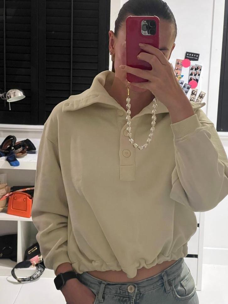 Cropped trui van Minimum in beige / zand / crème, Kleding | Dames, Truien en Vesten, Zo goed als nieuw, Maat 36 (S), Beige, Verzenden