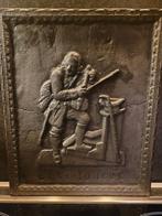 Antieke Gietijzeren Haardplaat "Le Violoneux", Antiek en Kunst, Ophalen