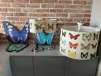 Handgemaakte lampem met vlinder motief en 3 muur decoraties, Ophalen, Gebruikt