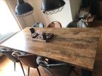 Robuuste industriële eettafel tafel eethoek houten hout, Huis en Inrichting, Ophalen, 200 cm of meer, 50 tot 100 cm, Zo goed als nieuw