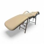 Massagebank - Beige - Verstelbaar, Ophalen, Beige, 190 cm of minder, Stof