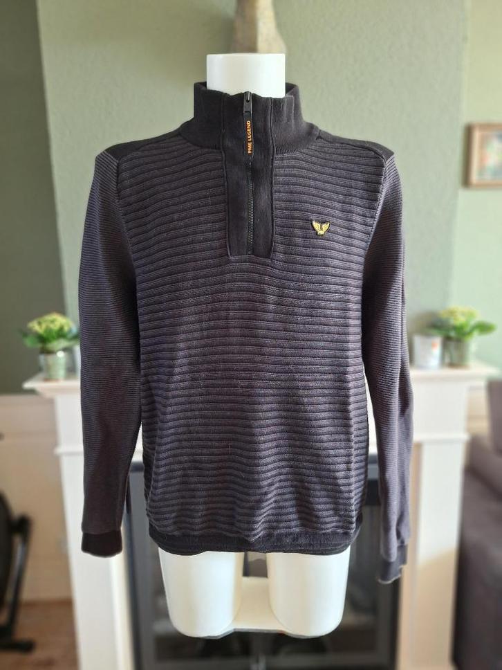 PME Legend Pall Mall dikke zwart grijze trui L, Kleding | Heren, Truien en Vesten, Zo goed als nieuw, Maat 52/54 (L), Zwart, Verzenden
