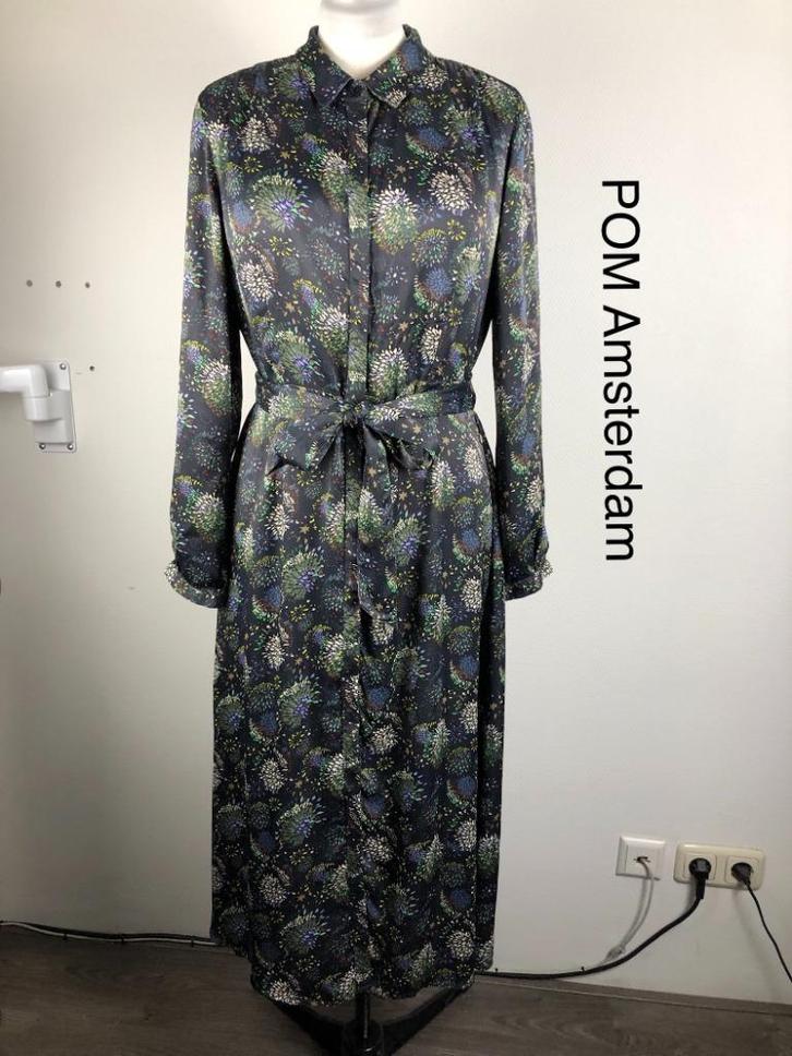 POM Amsterdam Jurk  (mt: 42) 18,4/8209, Kleding | Dames, Jurken, Nieuw, Maat 42/44 (L), Blauw, Onder de knie, Ophalen of Verzenden