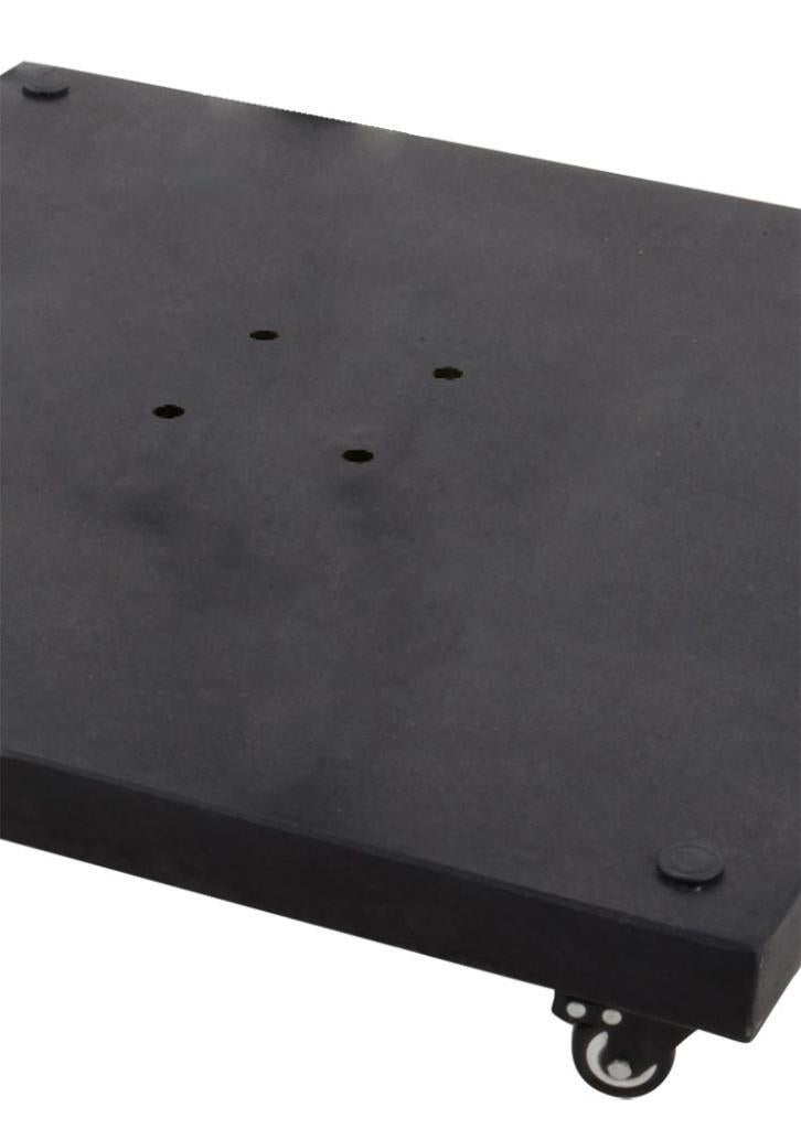 Parasolvoet granietplaat op 4 wielen 90 kg kleur zwart, Ophalen of Verzenden, Nieuw, Minder dan 1 meter, Parasolvoet