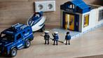 Playmobil politieset  met auto huis en boot, Ophalen of Verzenden, Zo goed als nieuw