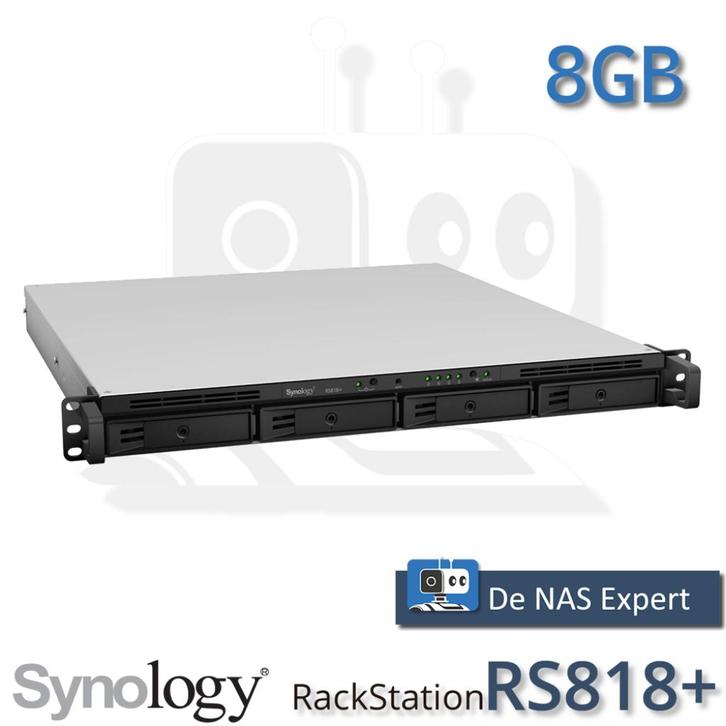 NAS Synology RackStation RS818+ 16GB ram refurbished, Computers en Software, NAS, Zo goed als nieuw, Ophalen of Verzenden