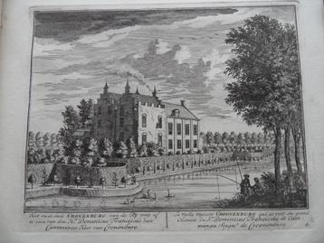 60 Loenen aan de Vecht Huis Cronenburg Kopergravure 1719 beschikbaar voor biedingen