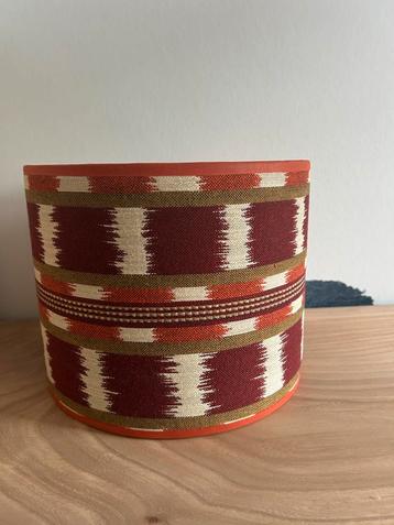 Handgemaakte Lampenkap - Rood/Wit/Bruin beschikbaar voor biedingen