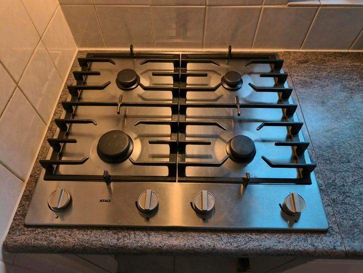 Atag 4-pits gasfornhuis, Witgoed en Apparatuur, Kookplaten, Gebruikt, Inbouw, Gas, 4 kookzones, Ophalen