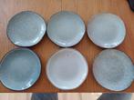 Gebaksbordjes grijs blauw, Ophalen of Verzenden, Gebruikt, Bord