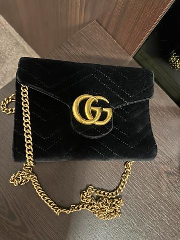 Originele Gucci GG Marmont Super Velvet Tas Zeer Goede Staat beschikbaar voor biedingen