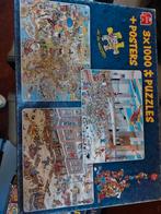 Jan Van Haasteren 3x1000 Puzzels + Posters, Ophalen of Verzenden, 500 t/m 1500 stukjes, Gebruikt, Legpuzzel