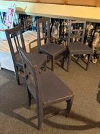 Nette staat! 4 gave oude houten stoelen paars aubergine, Antiek en Kunst, Ophalen