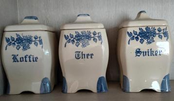 Koffie,Thee,Suiker,Kaneel,Peper,Paprika,kruidenpot,Keramiek beschikbaar voor biedingen