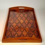 Marqueterie dienblad - houten serveerblad met inlegwerk, Ophalen of Verzenden
