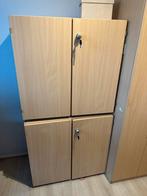 Kledingkast met 2 kastjes en ladenblok, Ophalen, Gebruikt, 100 tot 150 cm, Licht eiken