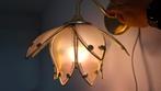 Zeldzame vintage lotus wandlamp (ca. jaren ’60/’70), Gebruikt, Ophalen of Verzenden, Glas, Hollywood Regency