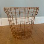Draadmand / Opbergmand koper kleurig 36 cm hoog, Ophalen, Overige materialen, Gebruikt, Mand