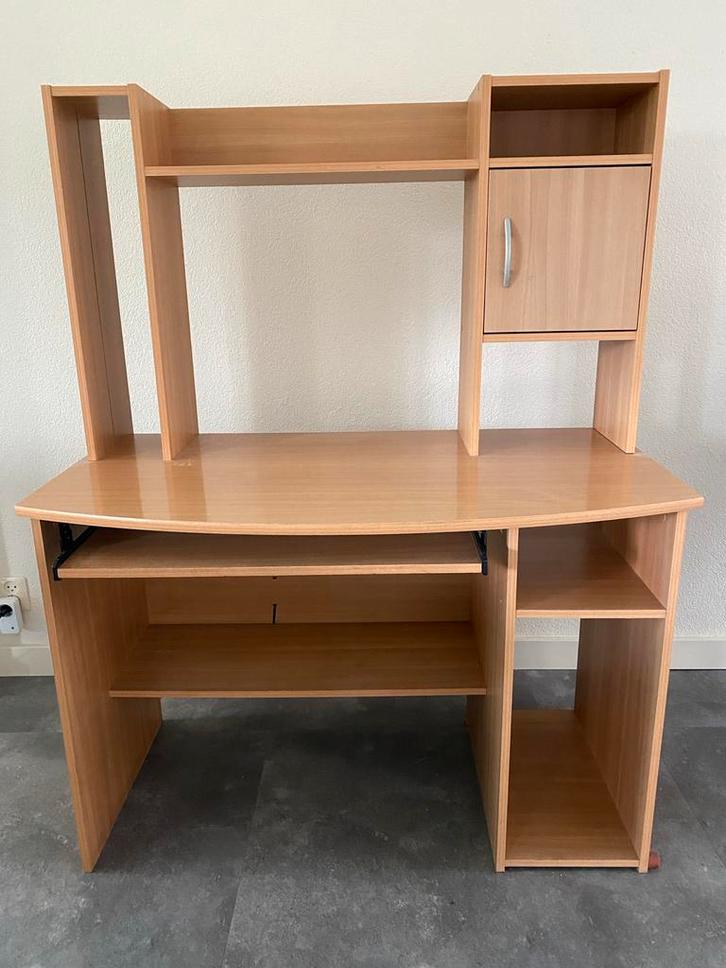 Bureau met opbergruimte, Huis en Inrichting, Kasten | Computermeubels, Gebruikt, 120 tot 170 cm, 70 tot 120 cm, 40 tot 80 cm, Overige houtsoorten