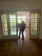 Vintage schuifdeuren met glas-in-lood (1935), Doe-het-zelf en Verbouw, Deuren en Horren, Ophalen, Gebruikt, Minder dan 80 cm, Binnendeur