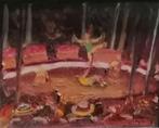 Kees Maks ﻿﻿'' Circus'' olieverf op paneel, Antiek en Kunst, Verzenden