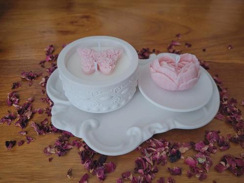Kaarsen set brocante, Huis en Inrichting, Woonaccessoires | Kandelaars en Kaarsen, Nieuw, Minder dan 25 cm, Overige materialen
