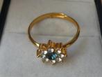 Ring met blauwe en witte kristallen, Met kristal, Overige materialen, Verzenden, Nieuw