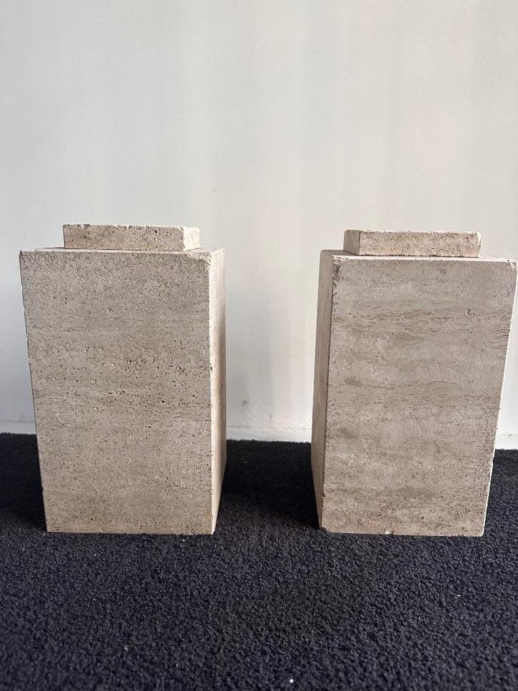 Travertin design blokken, Huis en Inrichting, Woonaccessoires | Zuilen en Pilaren, Gebruikt, Ophalen