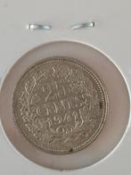 25 cent kwartje 1941, Zilver, 25 cent, Ophalen of Verzenden, Koningin Wilhelmina