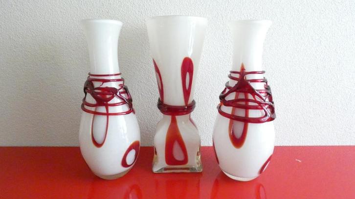 glas kunst Opaline vazen set [1318], Antiek en Kunst, Kunst | Designobjecten, Ophalen