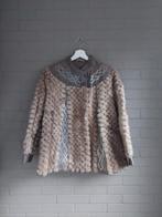 Vintage Suède & Bont Jas - prachtig design bruin, Ophalen of Verzenden, Gedragen, Maat 38/40 (M), Bruin