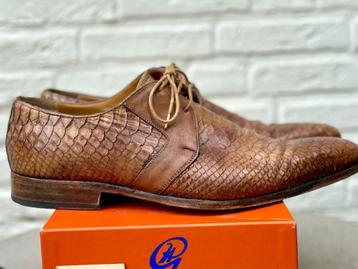 Greve leren veterschoen cognac croco maat 45 beschikbaar voor biedingen