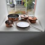 Set van 5 koperen pannen van George Jensen (zeldzaam), Huis en Inrichting, Keuken | Potten en Pannen, Ophalen of Verzenden, Zo goed als nieuw