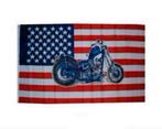 vlag met motor/ chopper, usa, hobby, mancave, man,, Ophalen of Verzenden