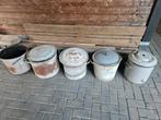 Raku/Zaagseltonnen 5 stuks voor bij het Rakustoken, Ophalen, Gebruikt