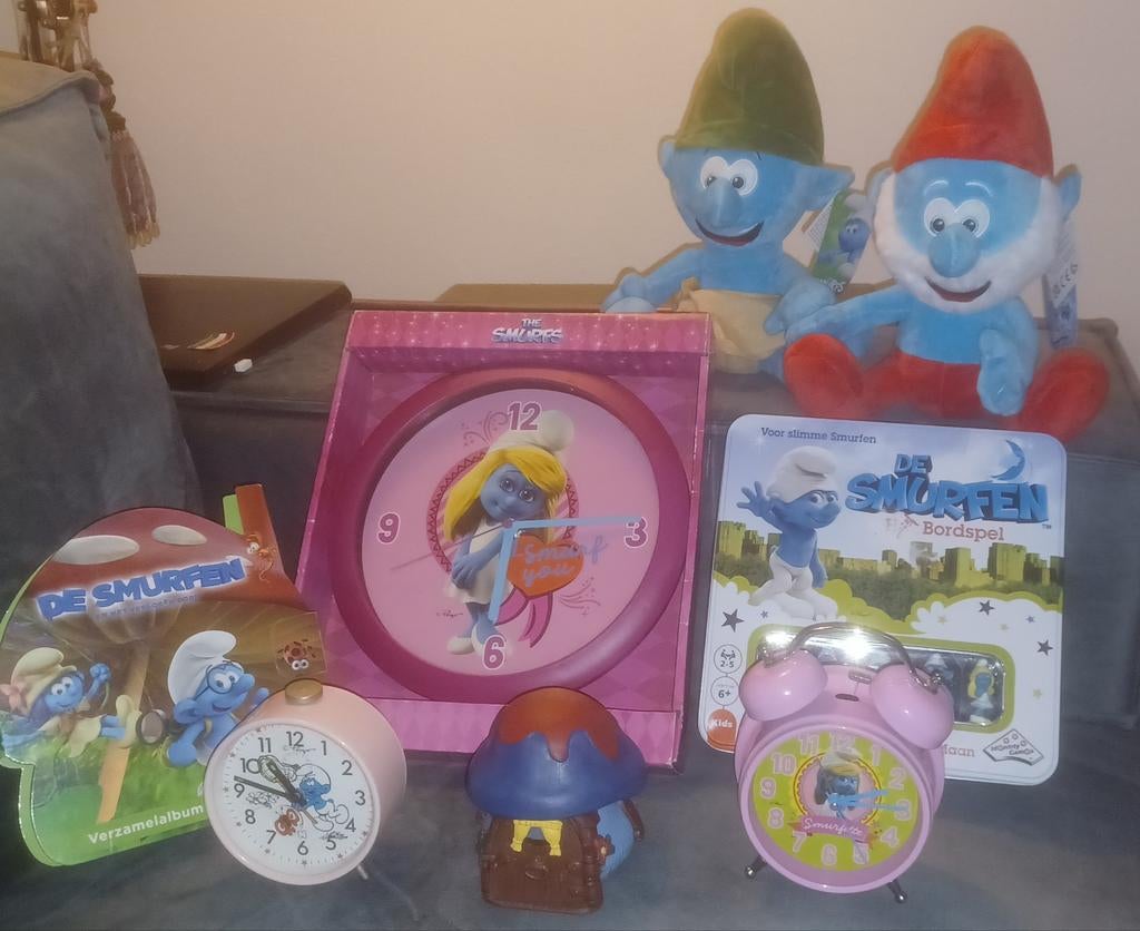 Smurfen Peyo collectie klok wekkers knuffels enz., Ophalen of Verzenden
