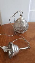 Metalen hanglamp met kraaltjes, Ophalen of Verzenden, Zo goed als nieuw, Metaal, Minder dan 50 cm