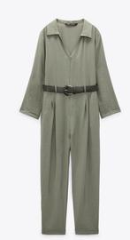 Zara Groene Jumpsuit met Riem, Kleding | Dames, Jumpsuits, Zara, Ophalen of Verzenden, Zo goed als nieuw, Maat 36 (S)