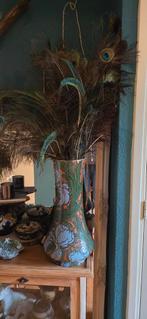 Grote vaas met pauwenveren, Ophalen, Overige materialen, Gebruikt, Overige kleuren