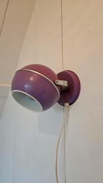 Retro vintage bollamp wandlamp paars, Ophalen of Verzenden, Gebruikt