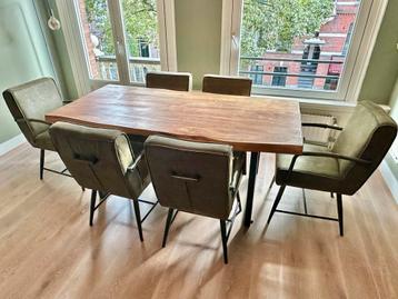 Mahonie houten Eettafel / Vergadertafel + 6 Stoelen Z.G.A.N. beschikbaar voor biedingen