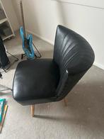 Zwarte Cocktail Fauteuil, Huis en Inrichting, Gebruikt, Zwart, Leer, Ophalen of Verzenden