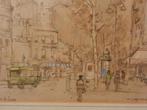 Aquarel Rue de Lyon in Parijs door W.L. Wijmans 14,5 x 22,3, Antiek en Kunst, Ophalen of Verzenden