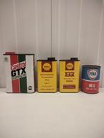 Vintage blikken Castrol gtx Shell Fina 4 stuks, Overige merken, Ophalen of Verzenden, Zo goed als nieuw