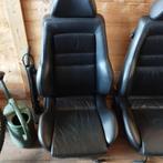 Golf 1 Recaro Color Concept stoelen zwart leer + achterbank, Auto-onderdelen, Interieur en Bekleding, Gebruikt, Volkswagen, Verzenden