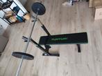 Tunturi bench press met halterstang en schijfen, Ophalen, Krachtstation, Zo goed als nieuw, Metaal