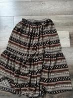 Lange zwarte/bruine rok met print dames Shein maat S, Kleding | Dames, Rokken, Zwart, Ophalen of Verzenden, Zo goed als nieuw